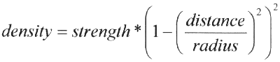 Density of a blob field