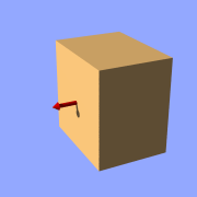 Isosurface sample (function { x }, threshold 1)